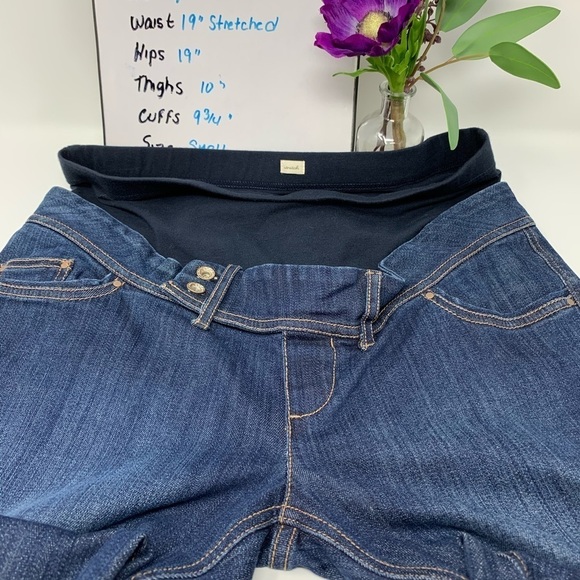 OLD NAVY Maternity Women’s Demi Panel Dark Wash Stretch Flare Jeans Size Small - Picture 7 of 15